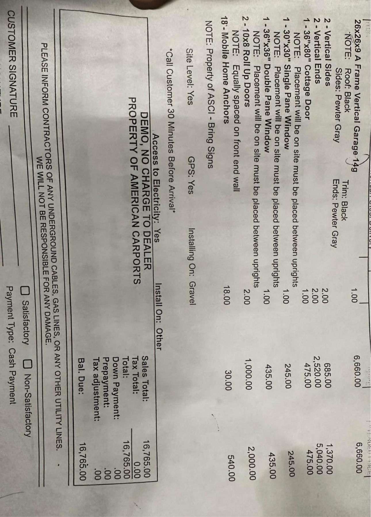 26x26x9 metal garage vertical 14g