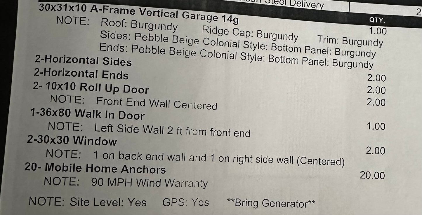 30x31x10 Garage