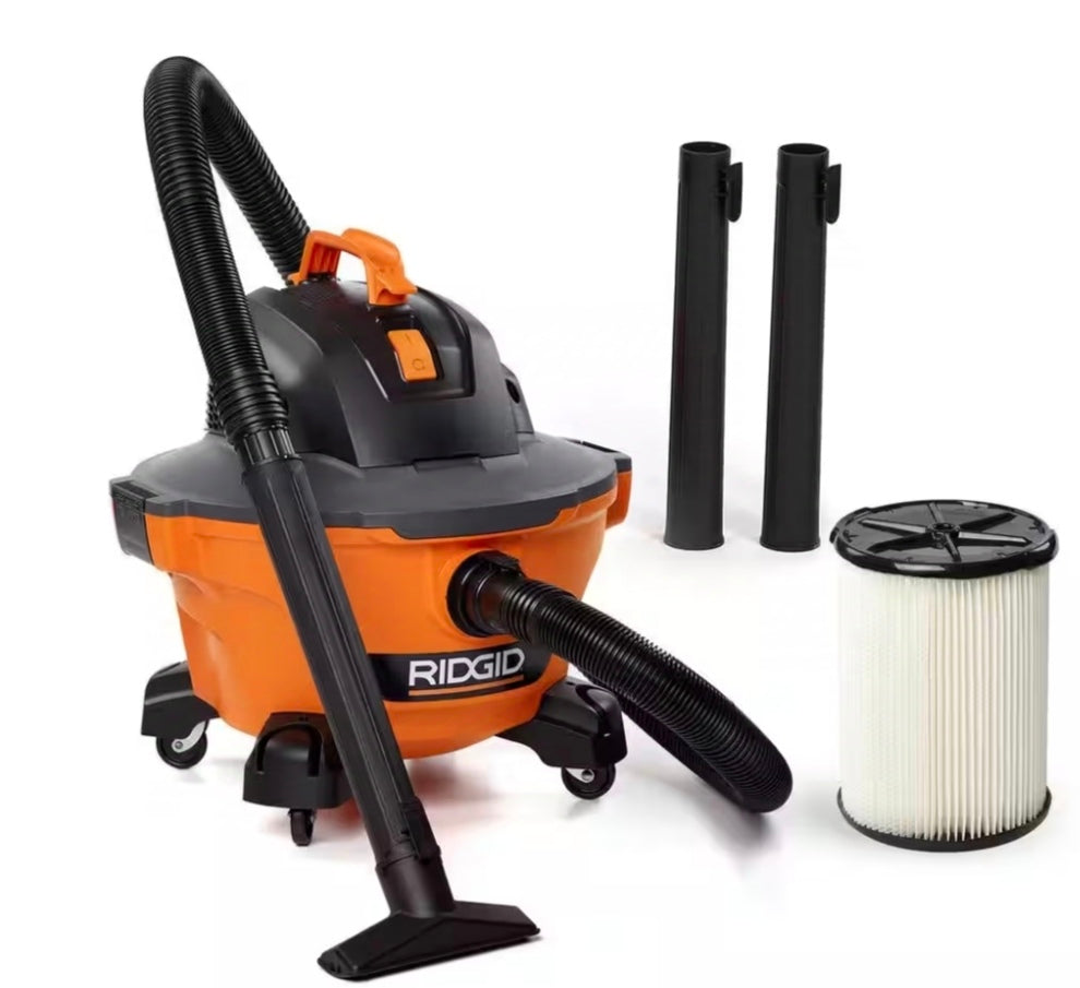 6 Gallon 3.5 Peak HP NXT Shop Vac Wet Dry Vacuum with General Debris Filter, Dust Bags, Locking Hose and Accessories
