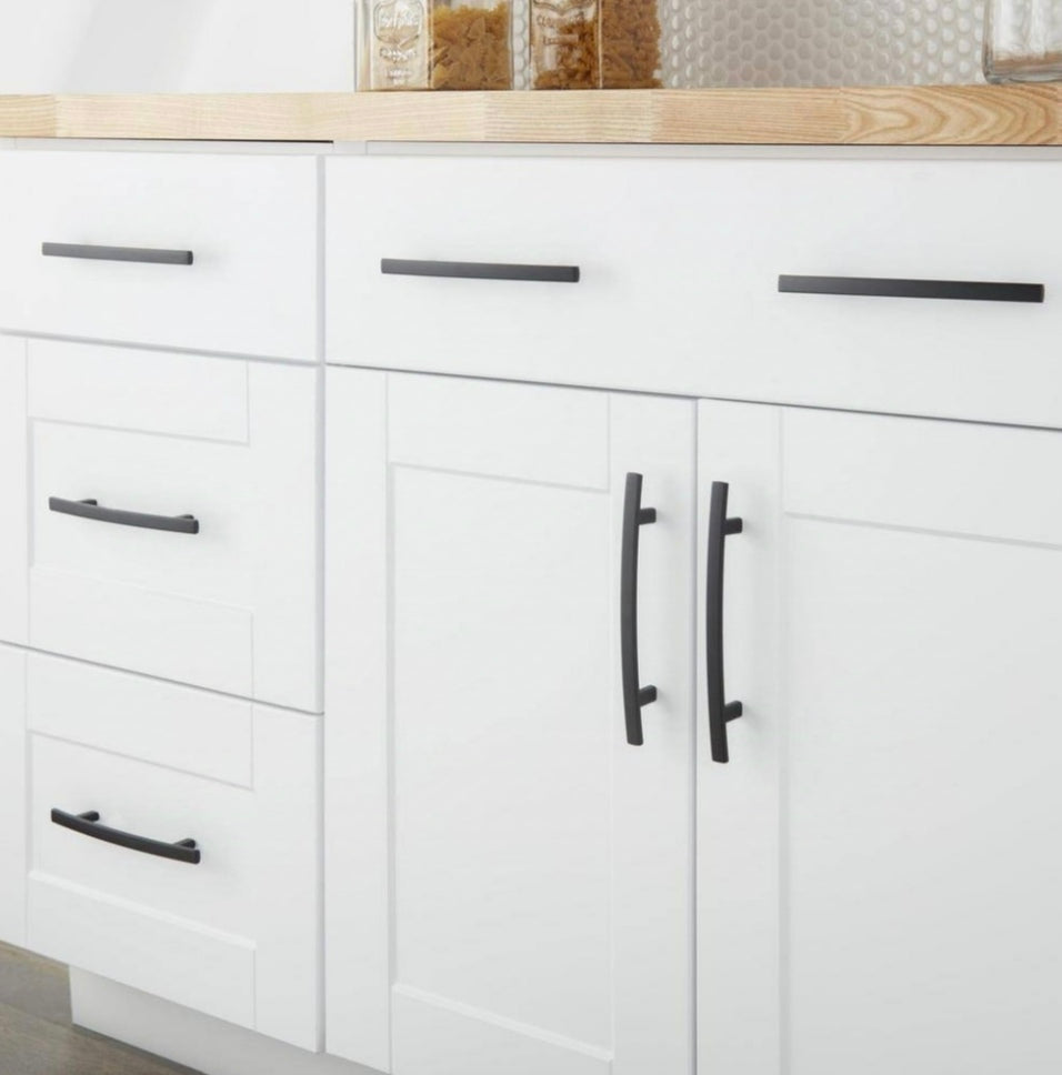 Contemporary Beam 5-1/16 in. (128 mm) Matte Black Classic Cabinet Pull (25-Pack)