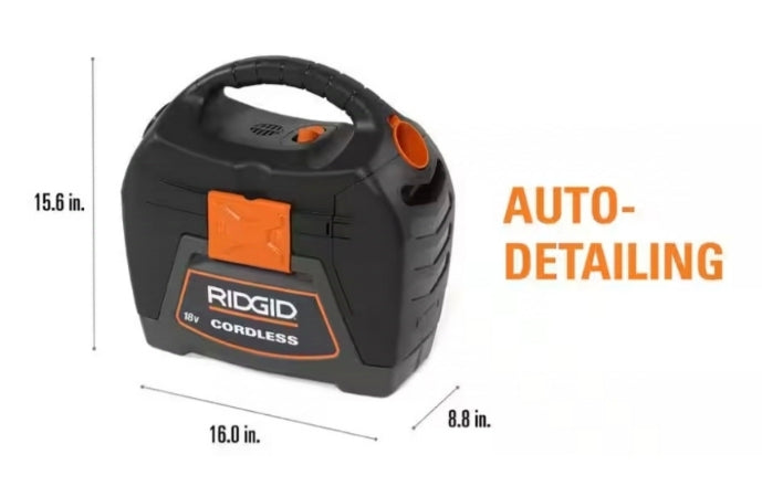 RIDGID
3 Gallon 18-Volt Cordless Handheld Shop Vac Wet Dry Vacuum (Tool Only) with Filter, Expandable Hose and Accessories
