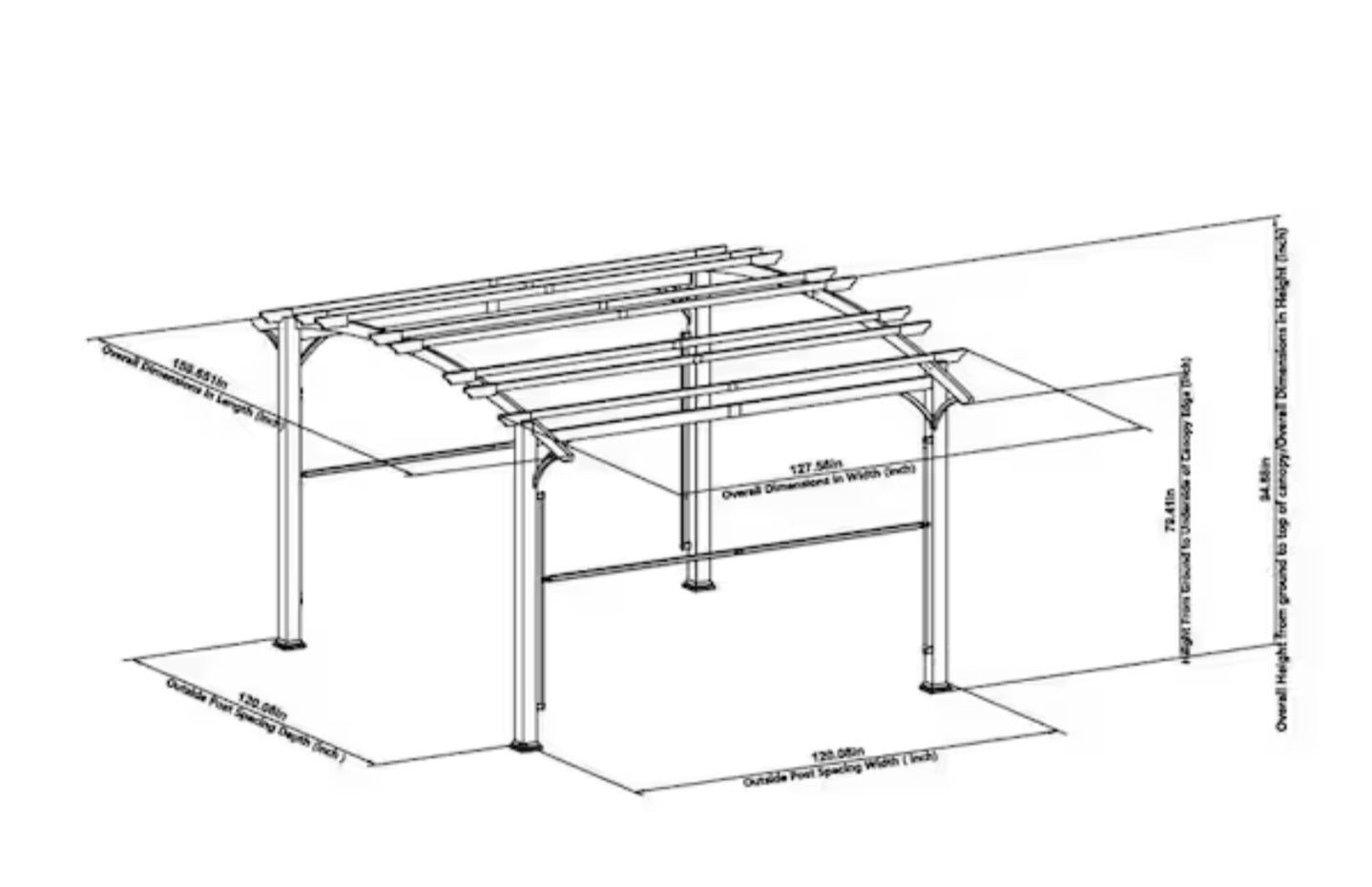 Hampton Bay
Orchard Park 13 ft. x 11 ft. Brown Steel Arched Beam Pergola with Sling Canopy Only in the Store