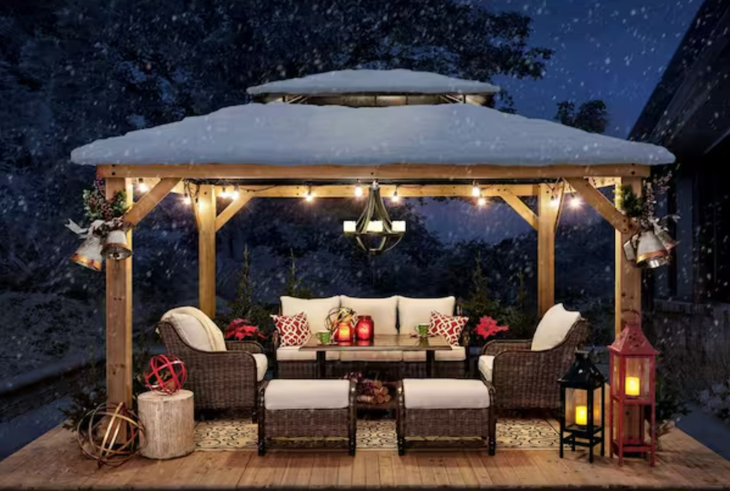 Hampton Bay
Crownhill 13 ft. x 11 ft. Hardtop Gazebo with Wood Posts