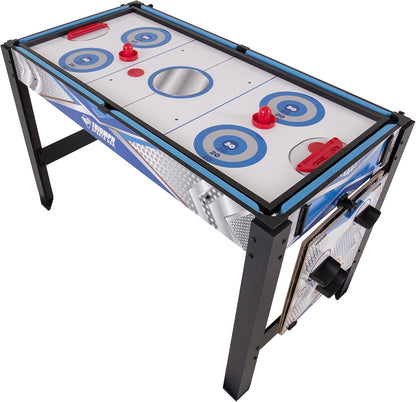 Triumph 13-in-1 Combo Game Table Includes Basketball, Table Tennis, Billiards, Push Hockey, Launch Football, Baseball, Tic-Tac-Toe, and Skee Bean Bag Toss