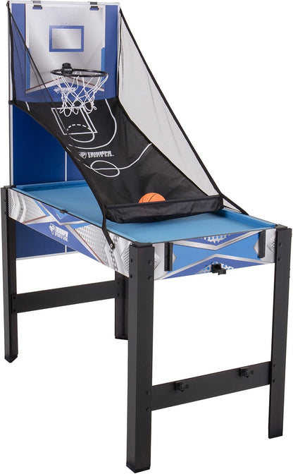 Triumph 13-in-1 Combo Game Table Includes Basketball, Table Tennis, Billiards, Push Hockey, Launch Football, Baseball, Tic-Tac-Toe, and Skee Bean Bag Toss