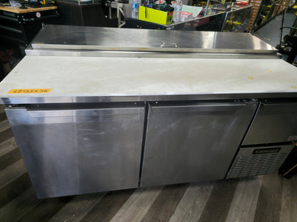 Continental Refrigerator PA68N 68" Pizza Prep Table with Two Full Doors and One Half Door