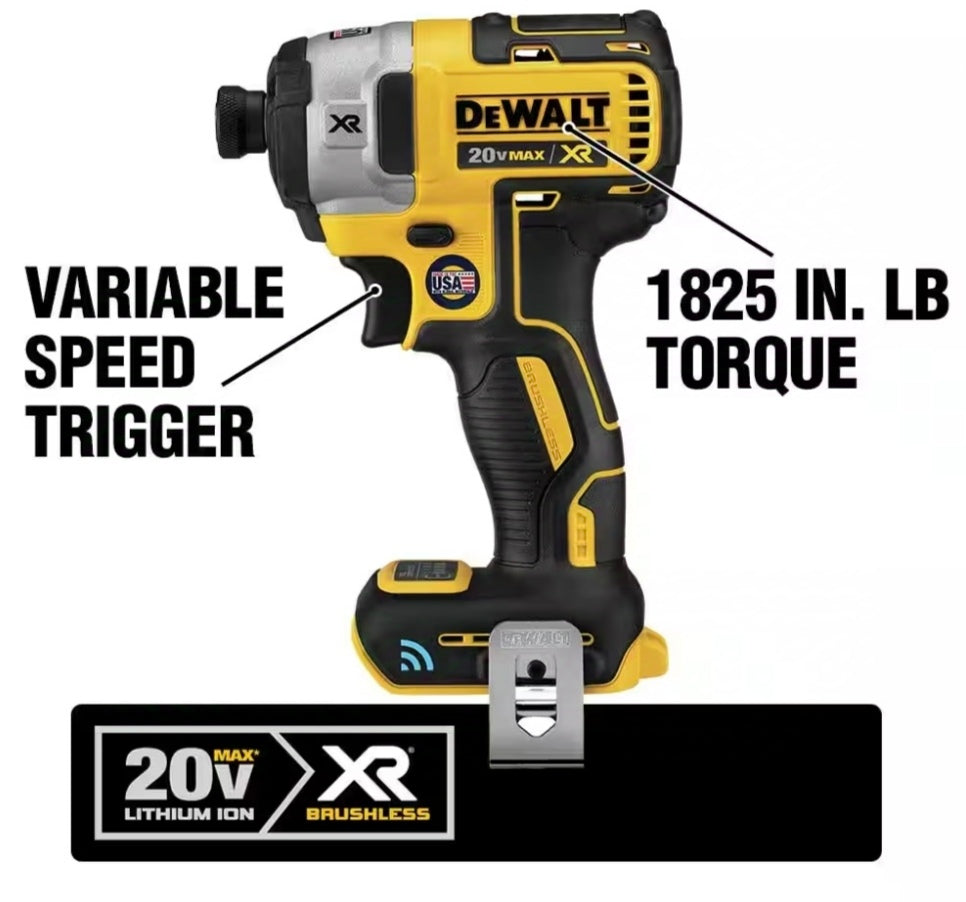 DEWALT 20V MAX XR with Tool Connect Cordless Brushless 1/4 in. Impact Driver (Tool Only)