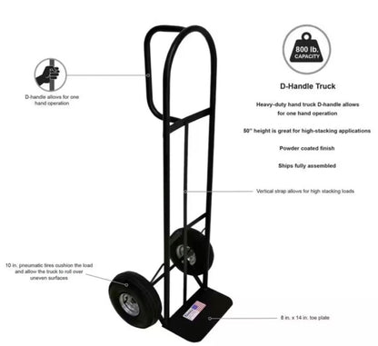 800 lb. Capacity D-Handle Hand Truck HD800P