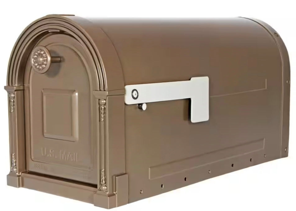 Garrison Venetian Bronze, Large, Steel, Post Mount Mailbox