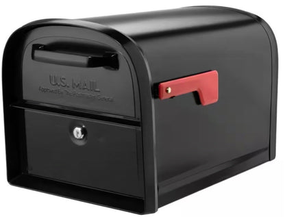 Oasis 360 Black, Large, Steel, Locking Parcel Mailbox with 2-Access Doors