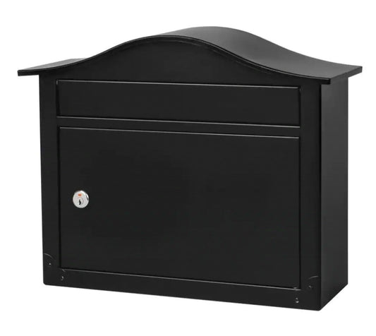 Saratoga Black, Medium, Steel, Locking Wall Mount Mailbox