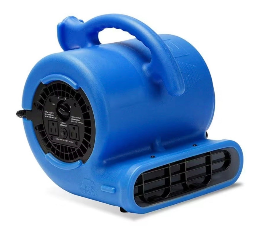 1/4 HP Air Mover Blower Fan for Water Damage Restoration Carpet Dryer Floor Home and Plumbing Use in Blue