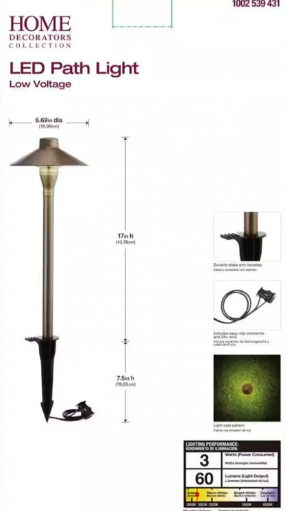 12V Brass LED Path Light