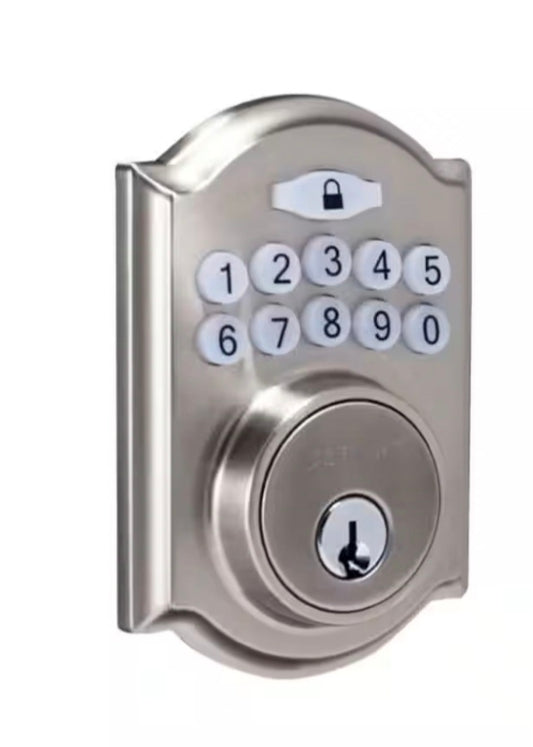 Castle Satin Nickel Single Cylinder Electronic Keypad Deadbolt