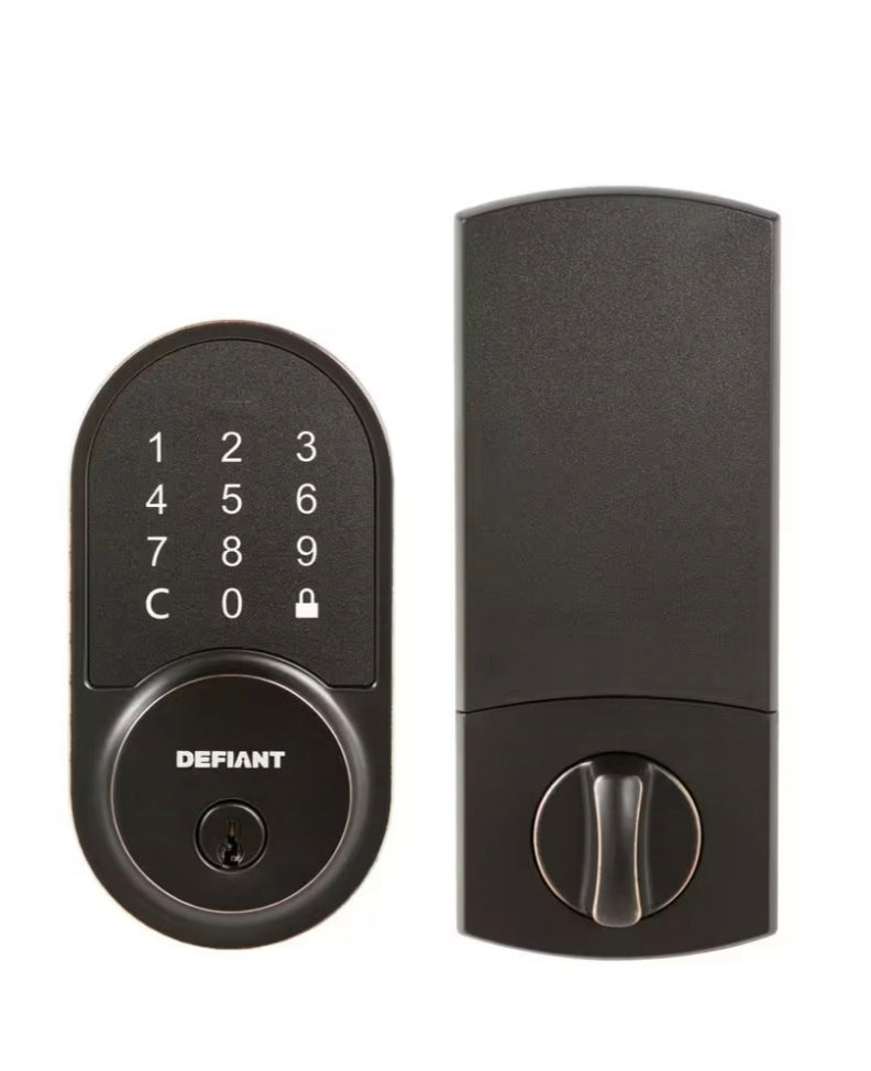 Round Aged Bronze Smart Wi-Fi Deadbolt Powered by Hubspace