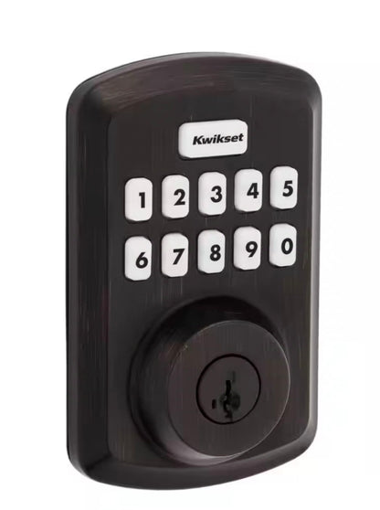 Powerbolt 250 10-Button Keypad Venetian Bronze Transitional Electronic Deadbolt Door Lock