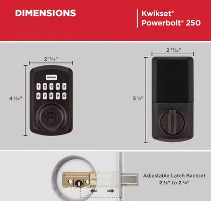 Powerbolt 250 10-Button Keypad Venetian Bronze Transitional Electronic Deadbolt Door Lock