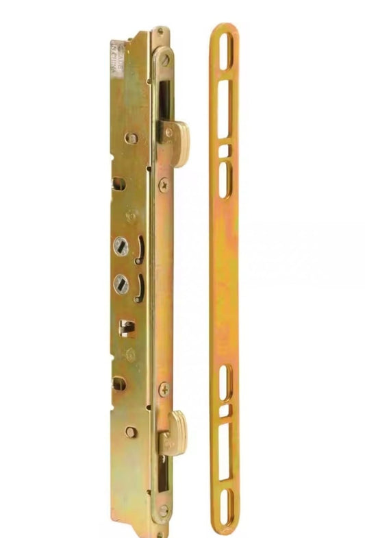 9-7/8 in. Steel, Multi-Point Door Lock and Keeper with 45 Degree Keyway for Sliding Patio Doors