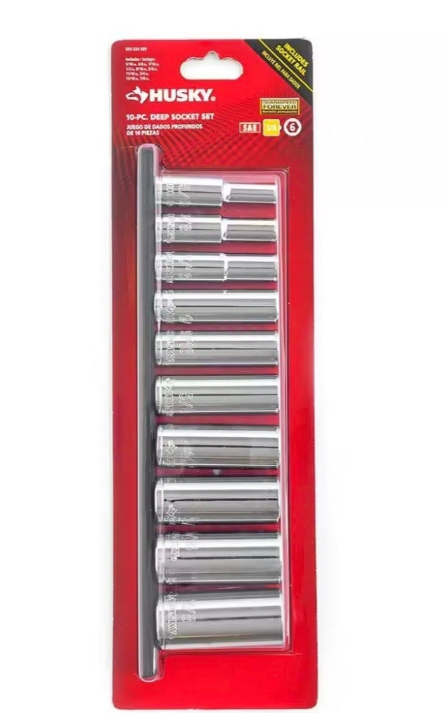 3/8 in. Drive Deep SAE Socket Set (10-Piece)