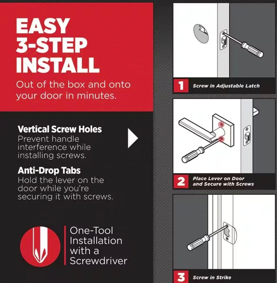 Halifax Square Satin Nickel Keyed Entry Door Handle Lever Featuring SmartKey Security