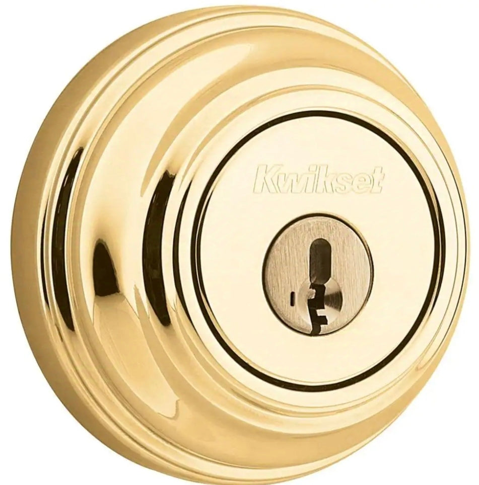 Polished Brass Double Cylinder Deadbolt featuring SmartKey Security