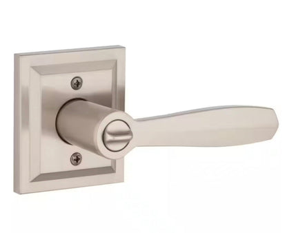 Torrey Satin Nickel Low Profile Rose Keyed Entry Door Handle Featuring SmartKey Security