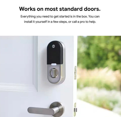 Nest x Yale Lock - Tamper-Proof Smart Wifi Bluetooth Deadbolt Lock with Nest Connect - Satin Nickel