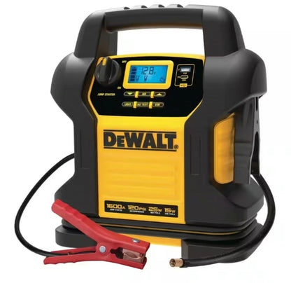 DEWALT DXAEJ14 Digital Portable Power Station Jump Starter 1400 Peak Amp Battery Booster, 120 PSI Digital Air Compressor, 3.1A USB Ports, Battery Clamps