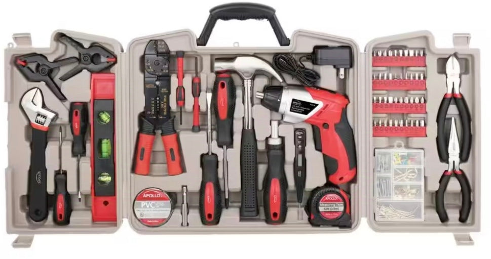 Home Tool Kit with 3.6-Volt Li-Ion Cordless Screwdriver,(161-Pieces)