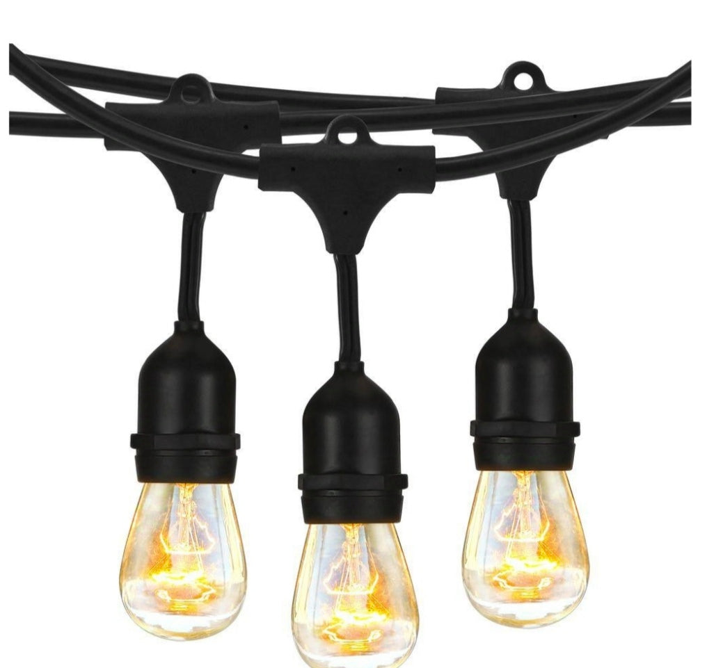 Ambience Pro 15-Light 48 Ft. Outdoor Plug-in + S14 Incandescent Edison Bulb String-Light