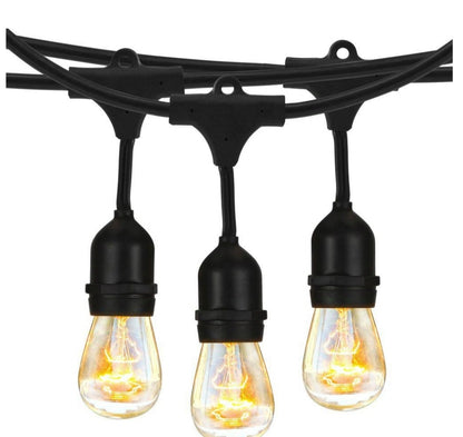 Ambience Pro 15-Light 48 Ft. Outdoor Plug-in + S14 Incandescent Edison Bulb String-Light