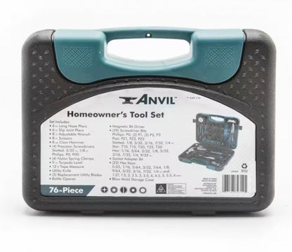 76-Piece SAE and Metric Homeowners Tool Kit with Case