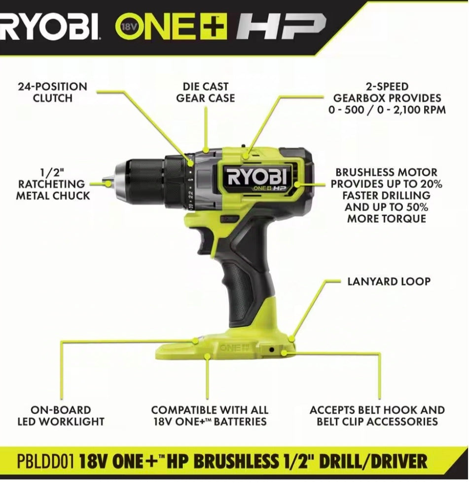 ONE+ HP 18V Brushless Cordless 1/2 in. Drill/Driver