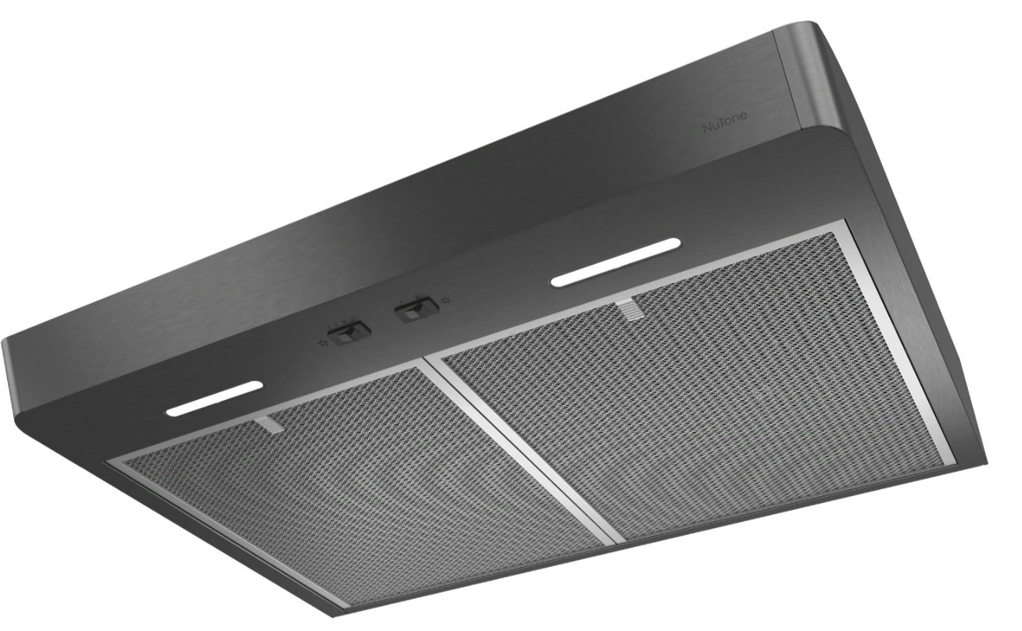 NuTone® Mantra 36-Inch 375 MAX Blower CFM 1.5 Sones Black Stainless Steel Range Hood