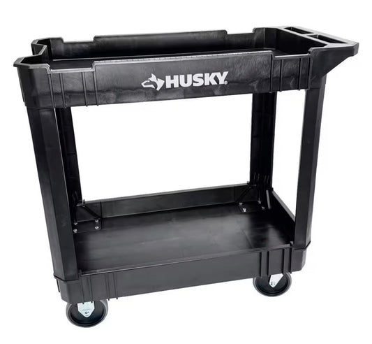 Husky
2-Tier Plastic 4-Wheeled Service Cart in Black with 500 lbs. Capacity