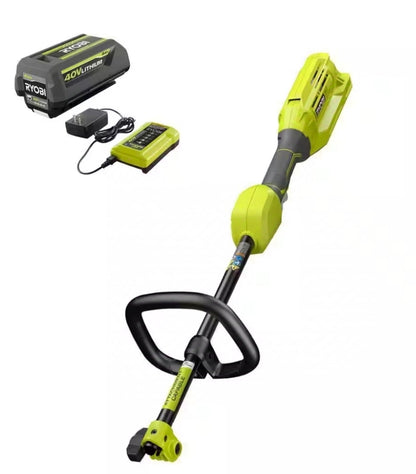 40V Expand-It Cordless Battery Attachment Capable Trimmer Power Head with 4.0 Ah Battery and Charger