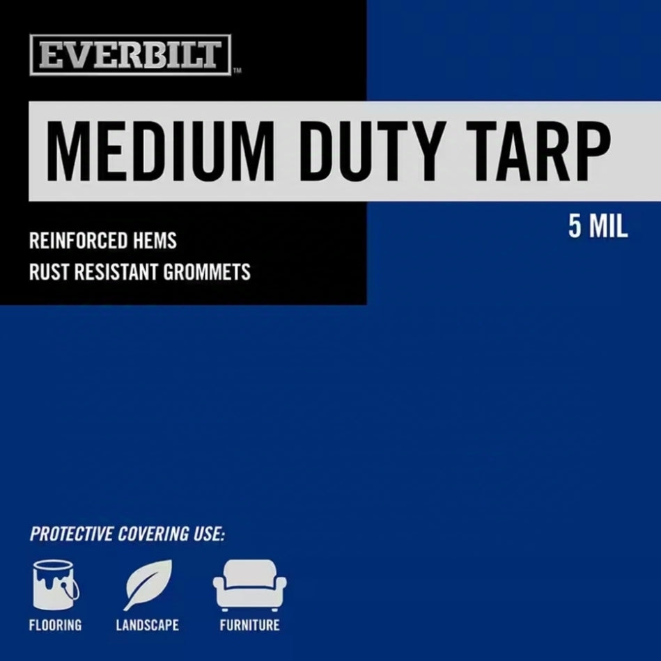 Everbilt
30 ft. x 50 ft. Blue Medium Duty Tarp