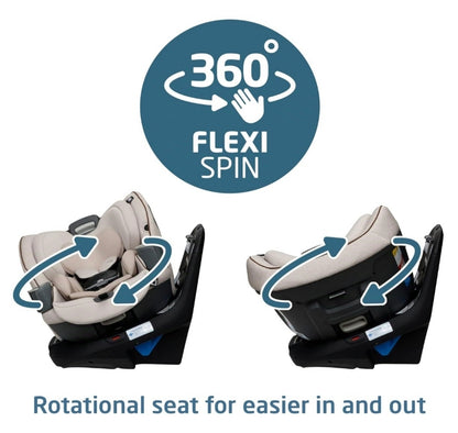 Maxi-Cosi Emme 360 Car Seat: Rotating Car Seat 360, All-in-One Convertible, Car Seat 360 Rotation, Swivel Car Seat in Desert Wonder