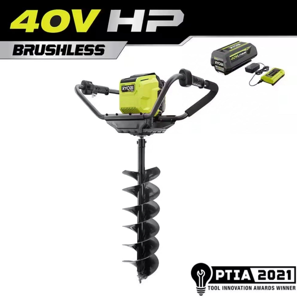 RYOBI
40V HP Brushless Cordless Earth Auger Powerhead with 8 in. Bit with 4.0 Ah Battery and Charger