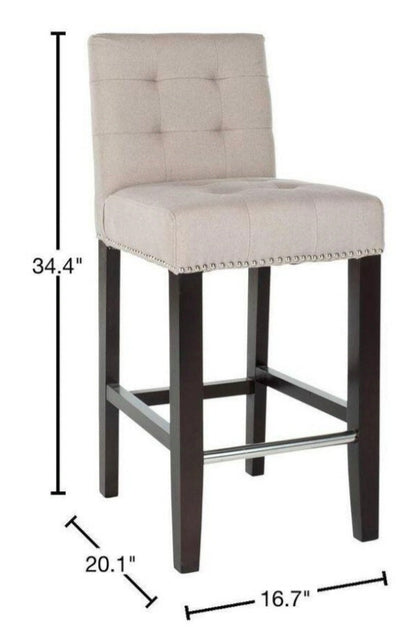 SAFAVIEH
Thompson 25.8 in. Beige Cushioned Bar Stool