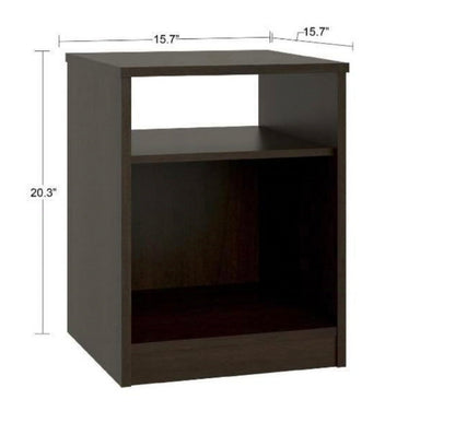 Mainstays Classic Open Shelf Nightstand, Black Oak