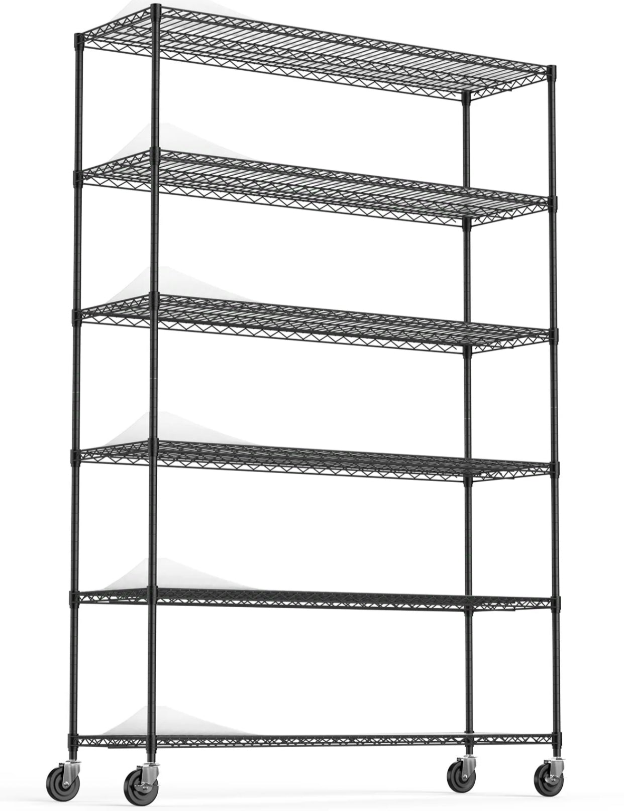 ZNTS 6 Tier Wire Shelving Unit, 6000 LBS NSF Height Adjustable Metal Garage Storage Shelves with Wheels, W155079890