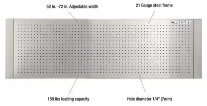 Husky
52 in. W to 72 in. W Stainless Steel Adjustable Pegboard