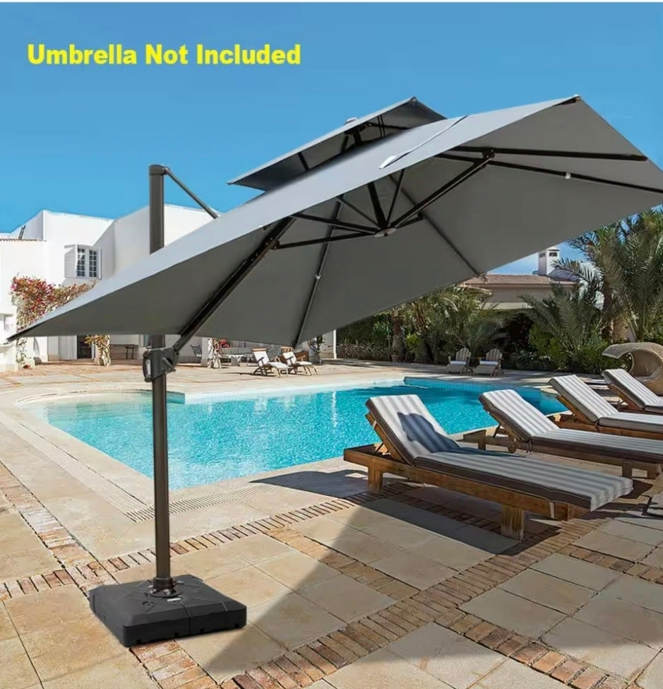 Pellebant
220 lbs. 3D Surface Stylish and Modern HDPE Patio Umbrella Base with Wheels in Black