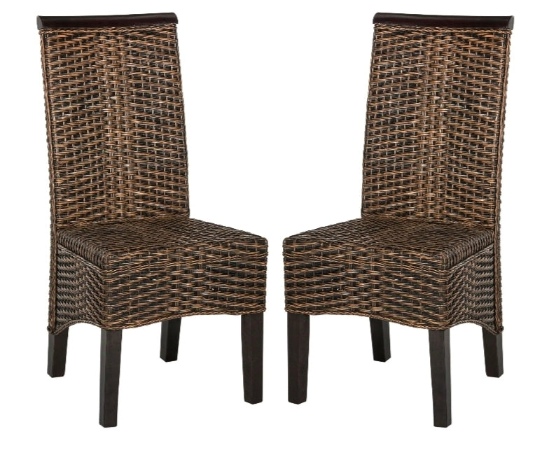 SAFAVIEH
Ilya Brown Wicker Chair (Set of 2)