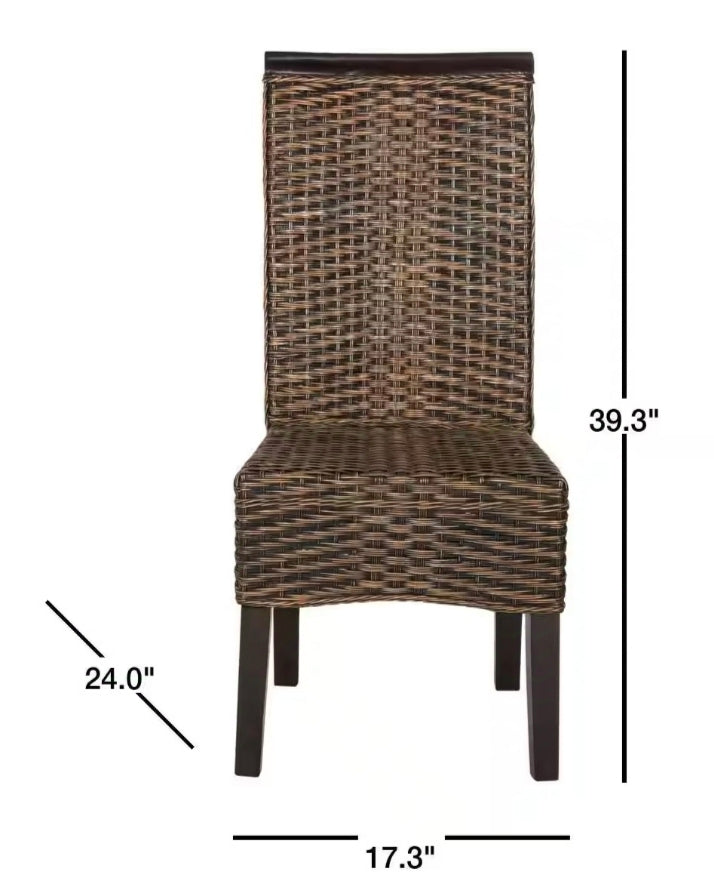 SAFAVIEH
Ilya Brown Wicker Chair (Set of 2)