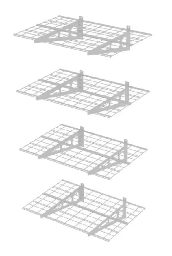 FLEXIMOUNTS
36 in. W x 24 in. D Steel Garage Wall Shelf in White (4-Pack)