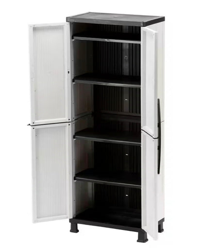 HDX
Plastic Freestanding Garage Storage Cabinet With Lockable Doors and Shelves in Gray (27 in. W x 68 in. H x 15 in. D