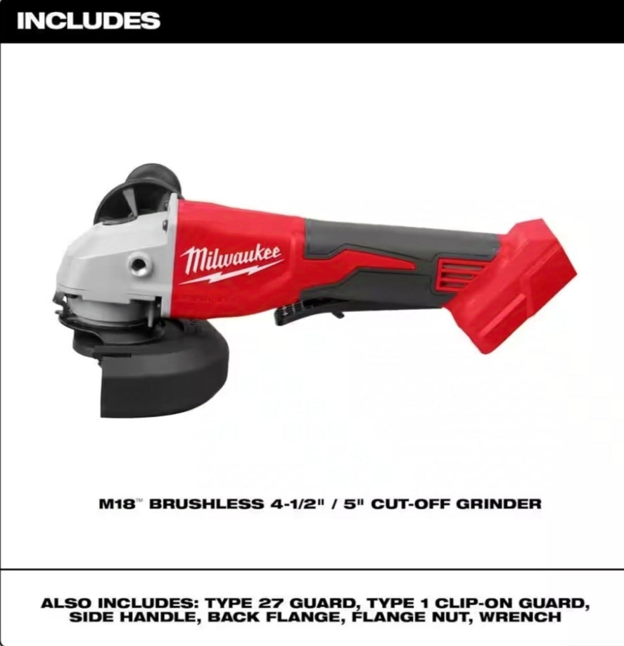 Milwaukee
M18 18V Lithium-Ion Brushless Cordless 4-1/2 in./5 in. Grinder w/Paddle Switch (Tool-Only)