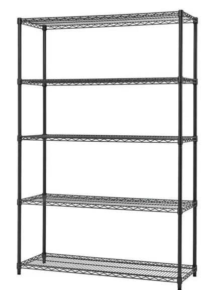 TRINITY
Black Anthracite 5-Tier Steel Wire Shelving Unit (48 in. W x 72 in. H x 18 in. D)